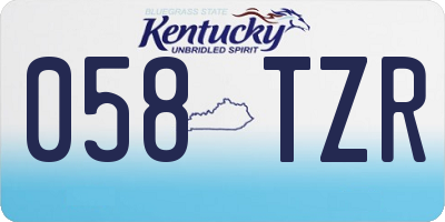 KY license plate 058TZR