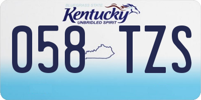 KY license plate 058TZS