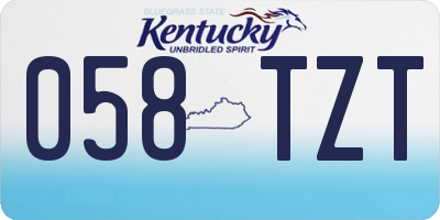 KY license plate 058TZT