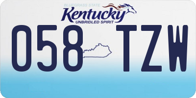 KY license plate 058TZW