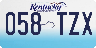 KY license plate 058TZX