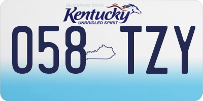 KY license plate 058TZY