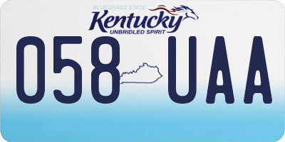 KY license plate 058UAA
