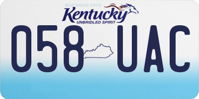 KY license plate 058UAC