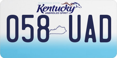 KY license plate 058UAD