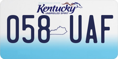 KY license plate 058UAF