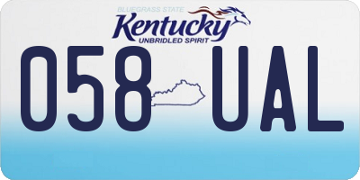 KY license plate 058UAL