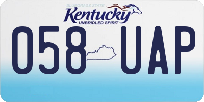 KY license plate 058UAP