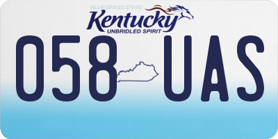 KY license plate 058UAS