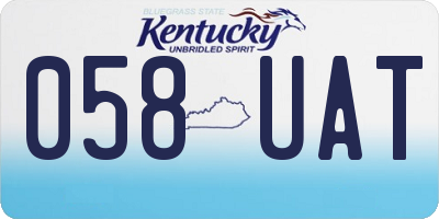 KY license plate 058UAT
