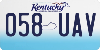 KY license plate 058UAV