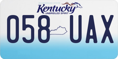 KY license plate 058UAX