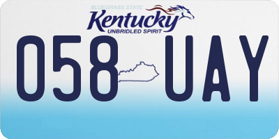 KY license plate 058UAY