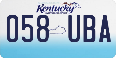 KY license plate 058UBA