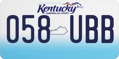 KY license plate 058UBB