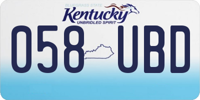 KY license plate 058UBD