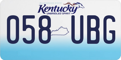 KY license plate 058UBG