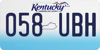 KY license plate 058UBH