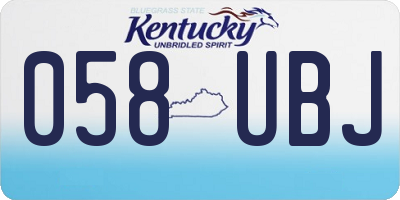 KY license plate 058UBJ