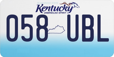 KY license plate 058UBL
