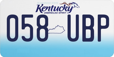 KY license plate 058UBP