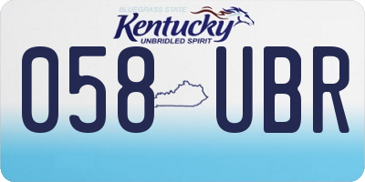 KY license plate 058UBR