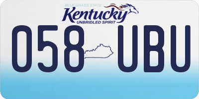 KY license plate 058UBU