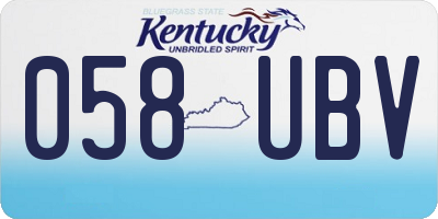 KY license plate 058UBV