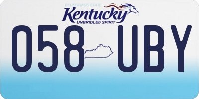 KY license plate 058UBY