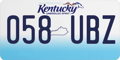 KY license plate 058UBZ