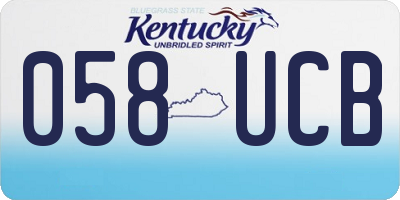 KY license plate 058UCB