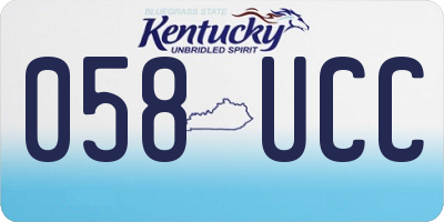 KY license plate 058UCC