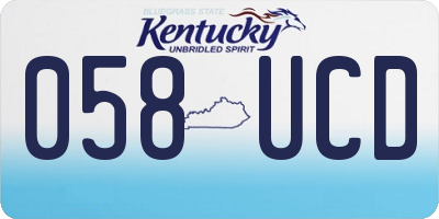 KY license plate 058UCD