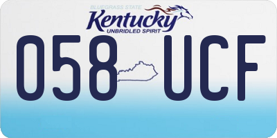 KY license plate 058UCF