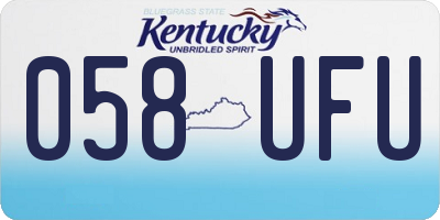 KY license plate 058UFU