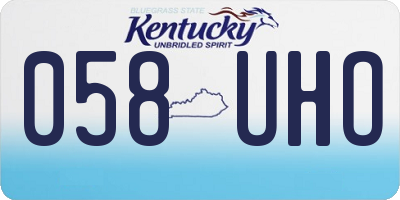 KY license plate 058UHO