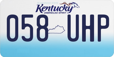 KY license plate 058UHP