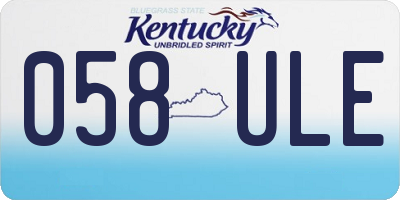 KY license plate 058ULE