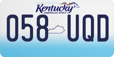 KY license plate 058UQD