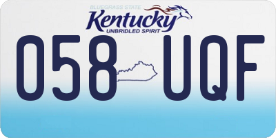 KY license plate 058UQF