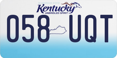 KY license plate 058UQT