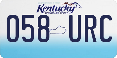 KY license plate 058URC