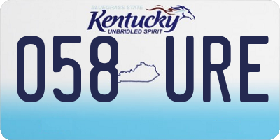 KY license plate 058URE