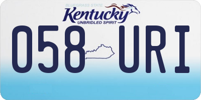 KY license plate 058URI