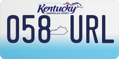 KY license plate 058URL