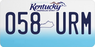 KY license plate 058URM