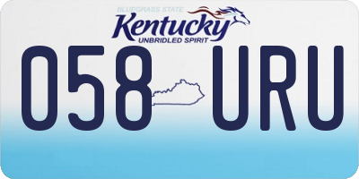 KY license plate 058URU