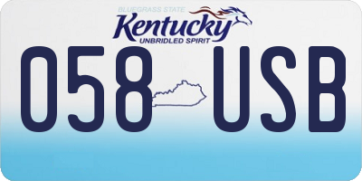 KY license plate 058USB