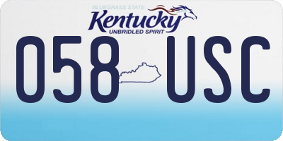 KY license plate 058USC