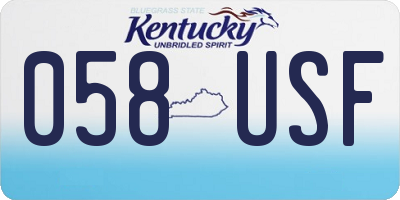 KY license plate 058USF